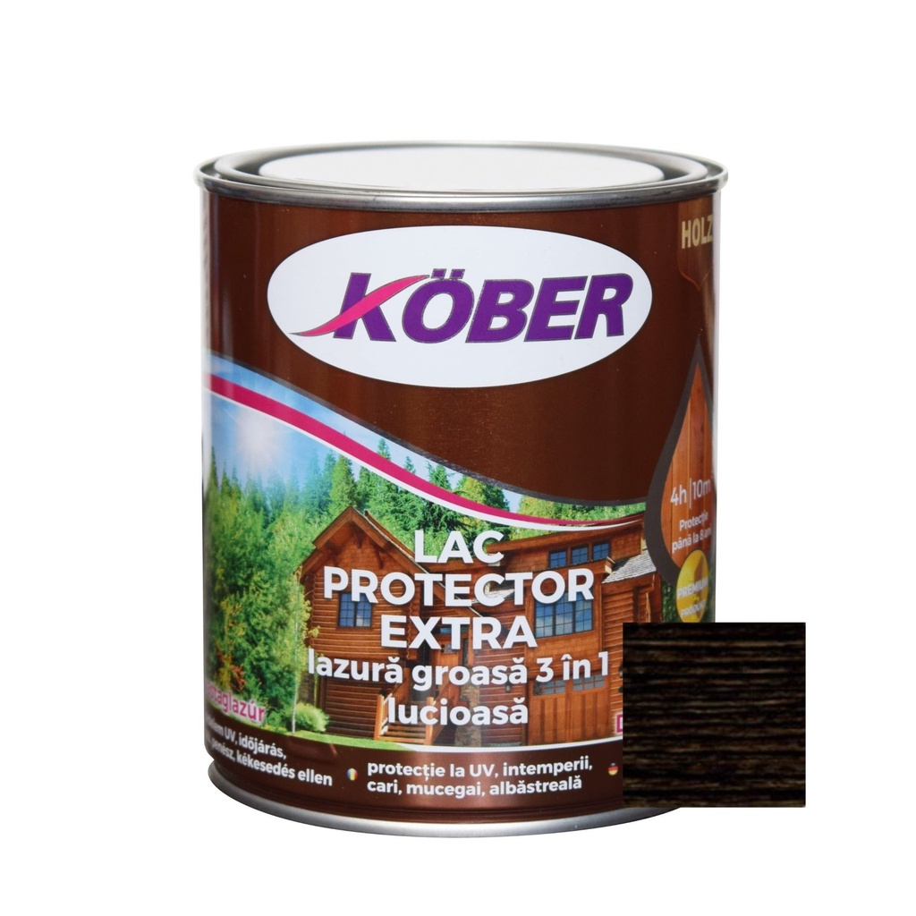 [ig5298-c0.75l] Lac-lazura groasa pentru lemn, Kober Extra 3 in 1, wenge, interior-exterior, 0.75 L