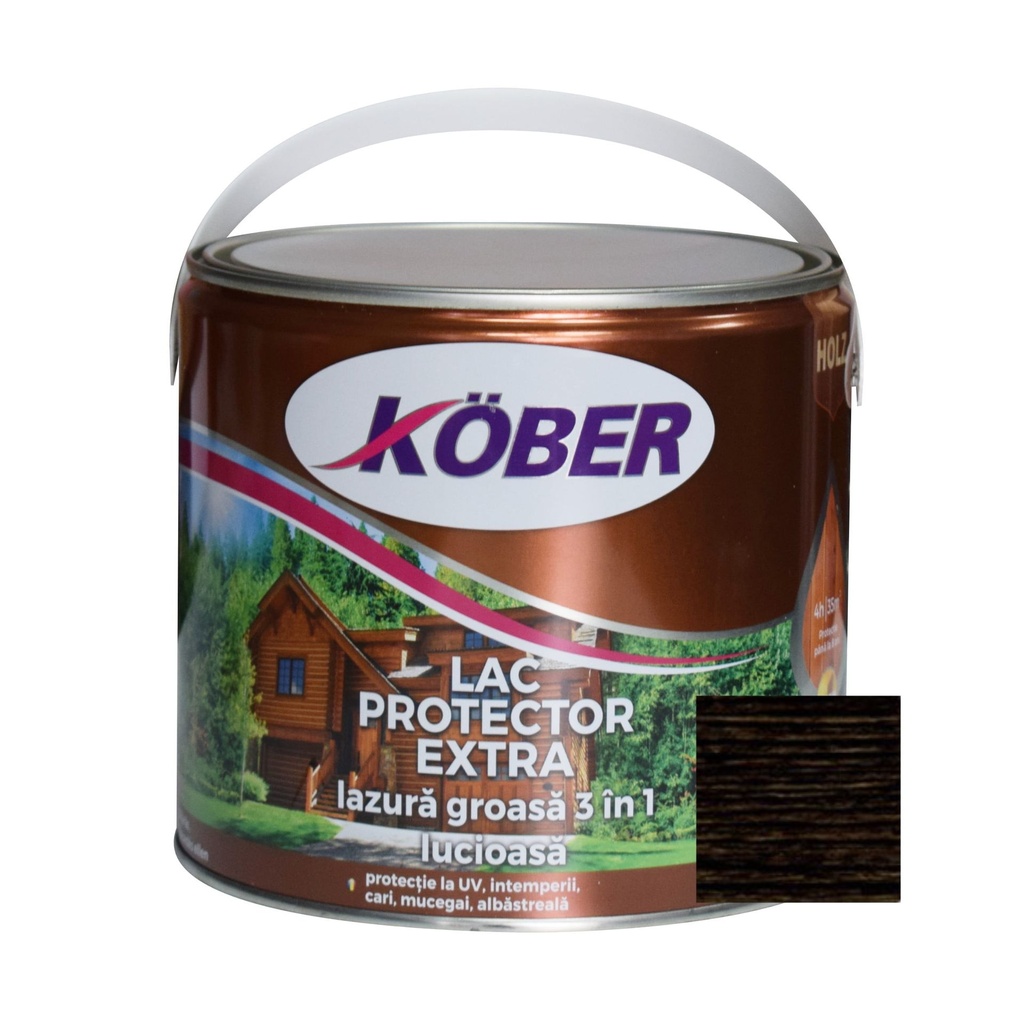 [ig5298-c2.5l] Lac-lazura groasa pentru lemn, Kober Extra 3 in 1, wenge, interior-exterior, 2.5 L