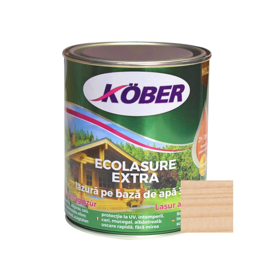 Ecolasure Extra, incolor, pe baza de apa, interior / exterior, 0.75 L Kober