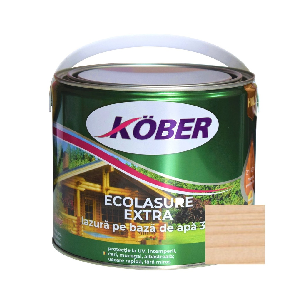 Ecolasure Extra, incolor, pe baza de apa, interior / exterior, 2.5 L Kober