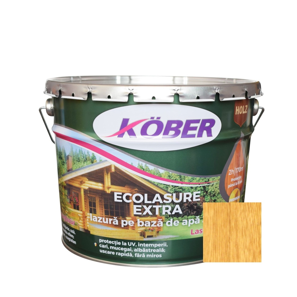 Ecolasure extra, stejar deschis, pe baza de apa, interior/exterior, 1l Kober