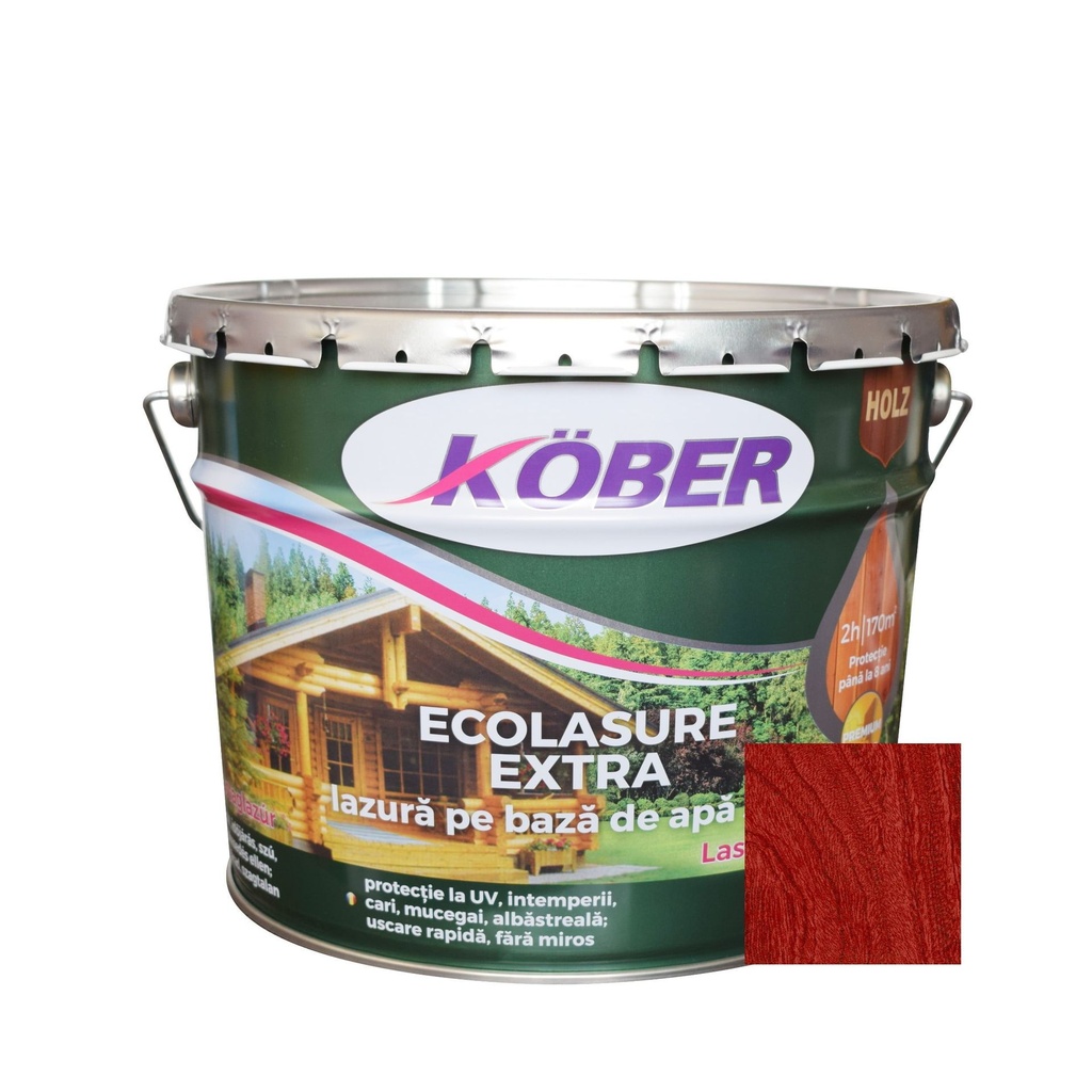 Ecolasure extra, mahon, pe baza de apa, interior/exterior, 10l Kober