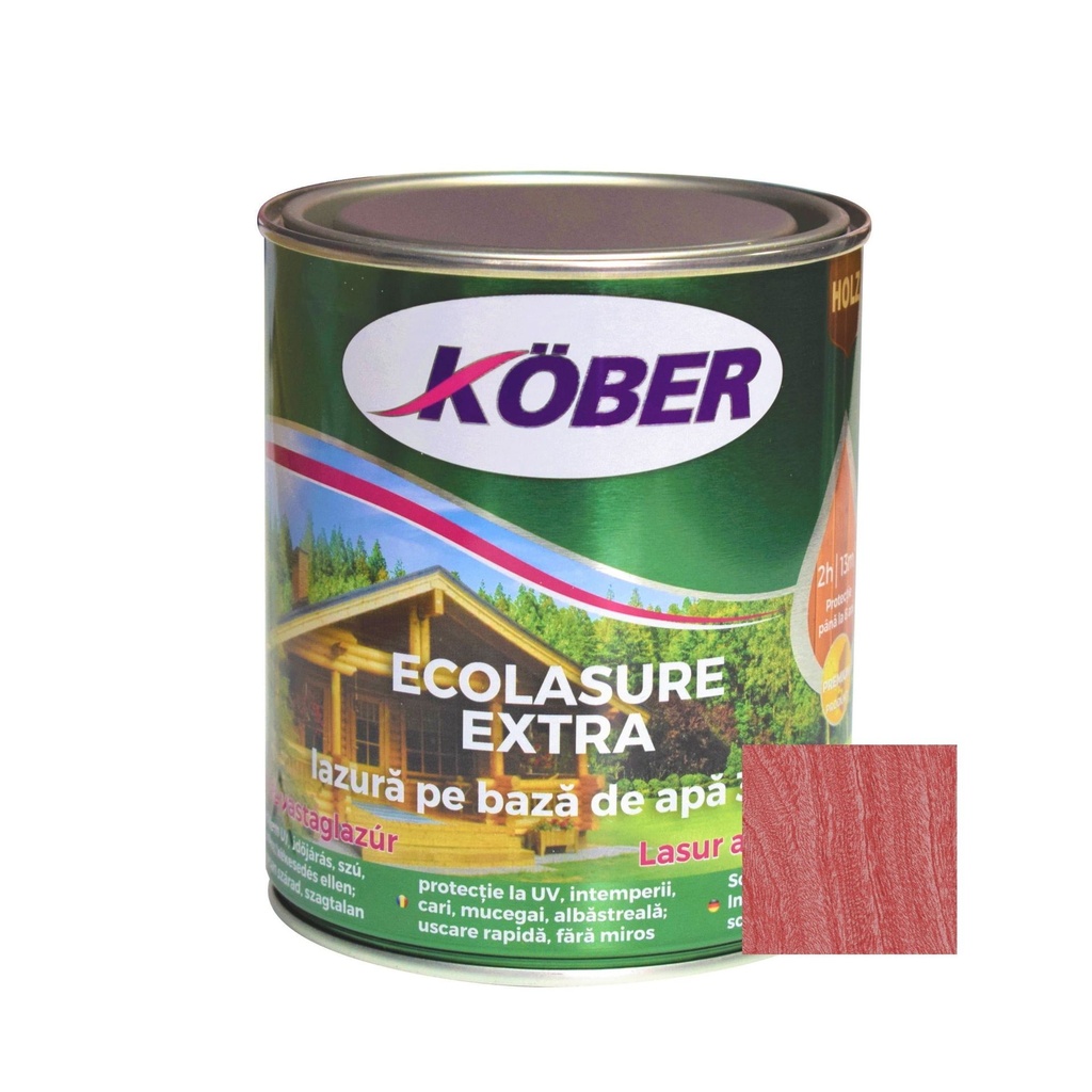 [ig8286-c0.75l] Ecolasure Extra, trandafir, pe baza de apa, interior / exterior, 0.75 L Kober