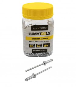 Pop nituri aluminiu 3,2x9,6 mm, 250 buc. în cutie pvc Lumytools