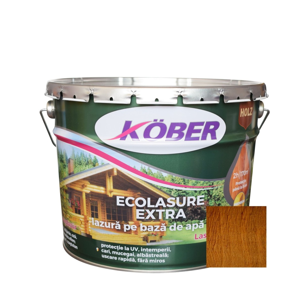 [ig8289-B10l] Ecolasure Extra, stejar inchis, pe baza de apa, interior / exterior, 10 L Kober