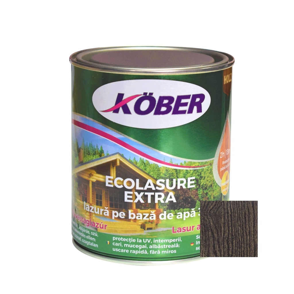 Ecolasure Extra, wenge, pe baza de apa, interior / exterior, 0.75 L Kober