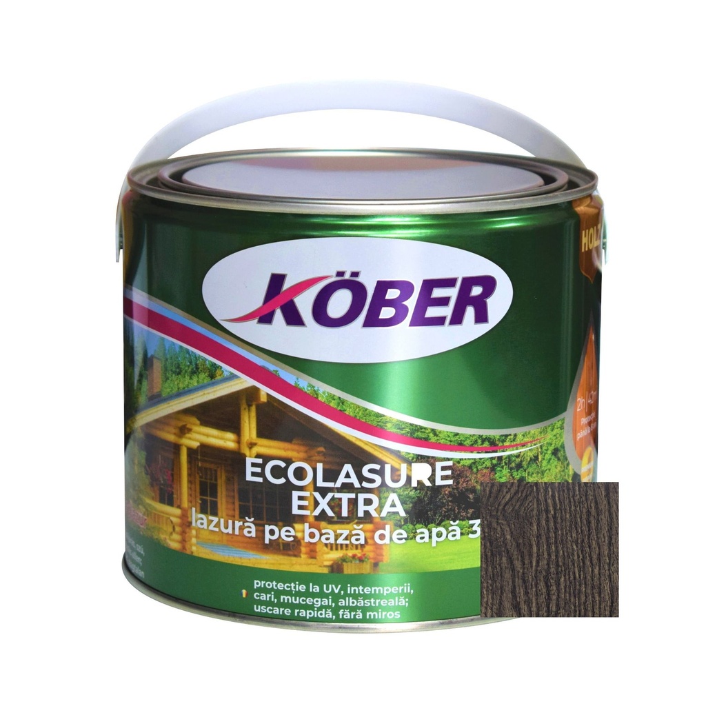 Ecolasure Extra, wenge, pe baza de apa, interior / exterior, 2.5 L Kober