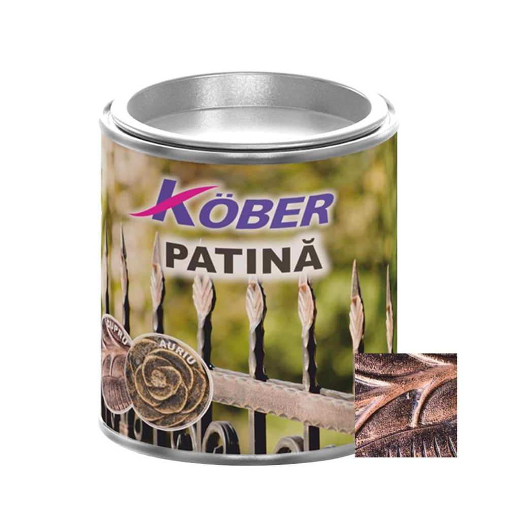 Vopsea patinata pentru metal, interior/exterior, cupru, 0.2l Kober