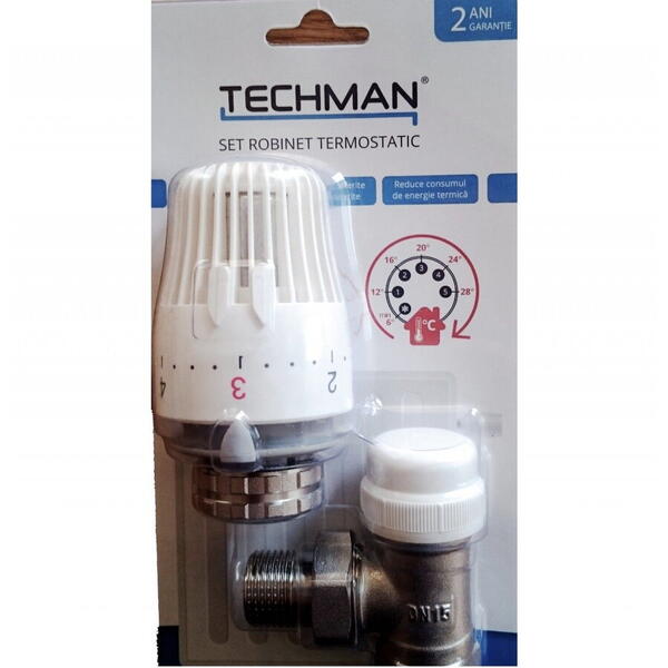 Robinet radiator cap termostatic Techman