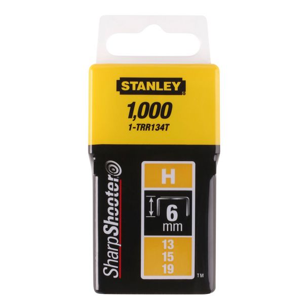 Capse otel galvanizat Stanley 1-TRR134T, 1000 bucati, 6 mm, tip H