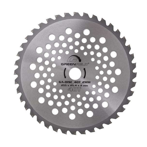 Disc din otel/vidia GA-DISC_40T_2MM, cu 40 de dinti, 255xø25.4x2.0 mm Greenfield