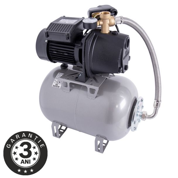 [FS475825] Hidrofor cu pompa autoamorsanta Wasserkonig FS475825, fonta, putere 900 W, debit 3480 l/h, inaltime refulare 47 m, vas de expansiune 24 l