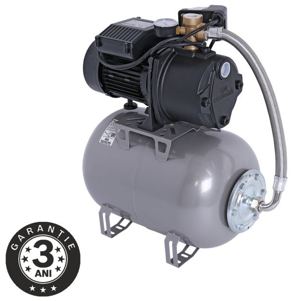 Hidrofor cu pompa autoamorsanta Wasserkonig FS536625, fonta, putere 1100 W, debit 3960 l/h, inaltime refulare 53 m, vas de expansiune 24 l