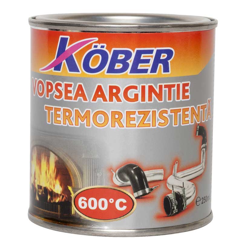 [v659006t-c0.2l] Vopsea siliconica termorezistenta Kober, aluminiu, 0.2 L