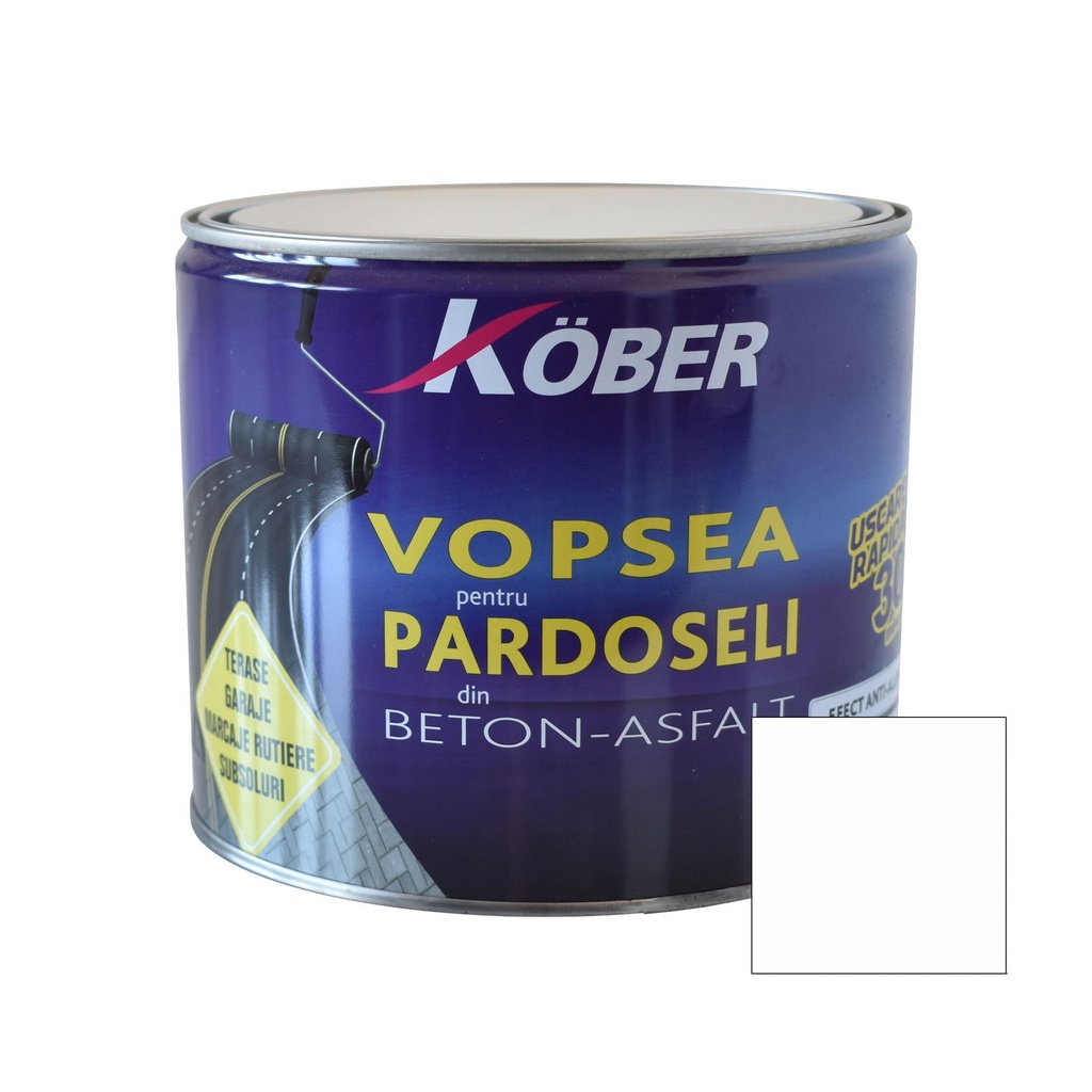 Vopsea acrilica pentru beton, interior/exterior, alb V80100, 2.5l Kober