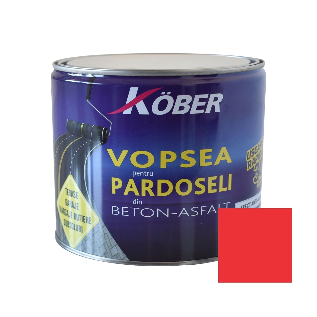 Vopsea acrilica pentru beton, interior/exterior, rosu V803020, 2.5l Kober