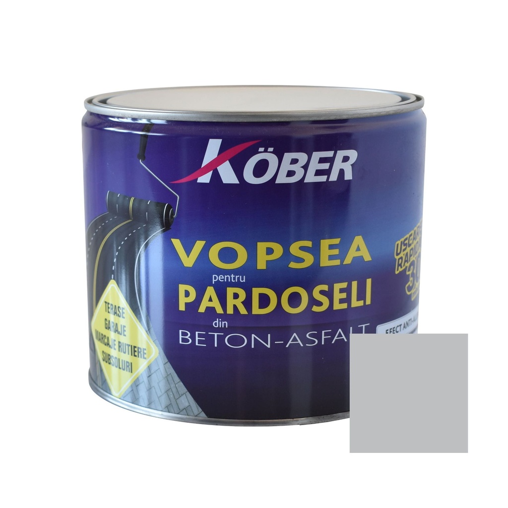 Vopsea acrilica pentru beton, interior/exterior, gri V807004, 2.5l Kober