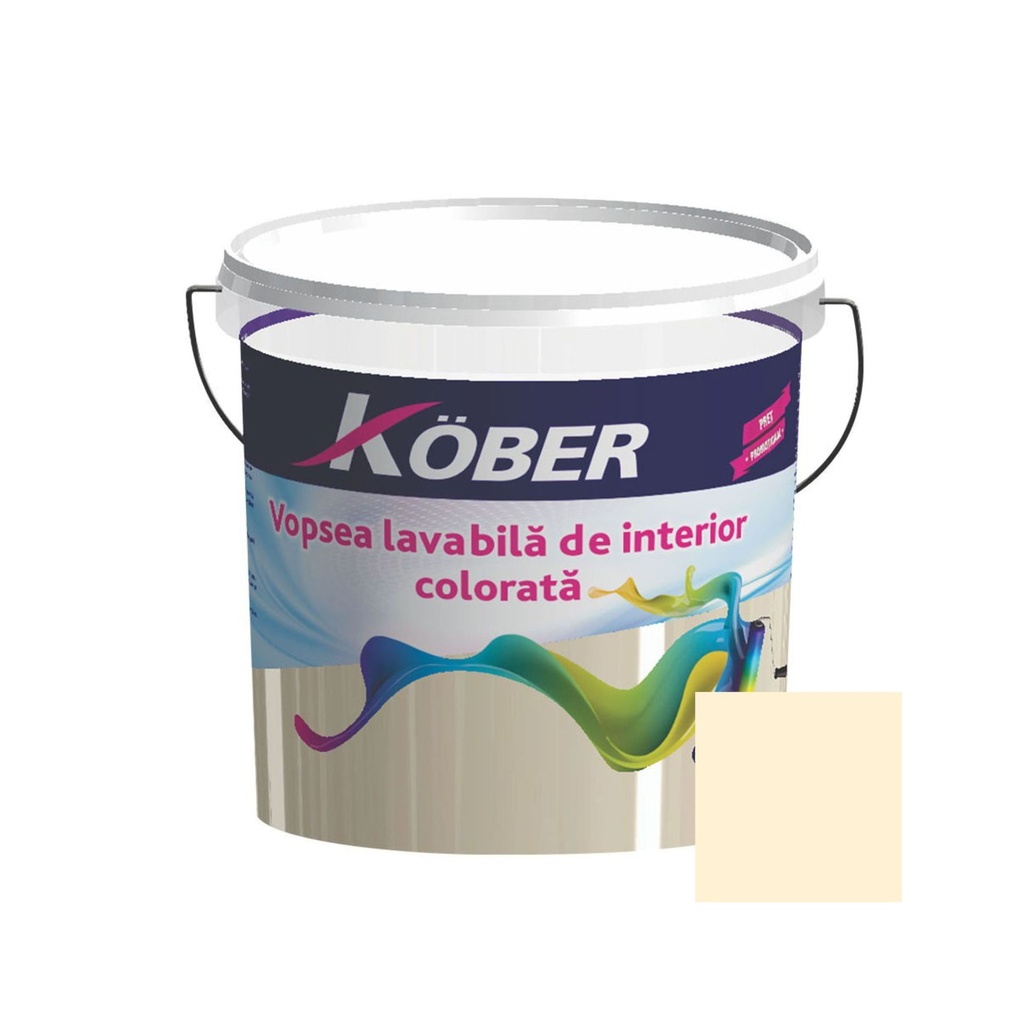 Vopsea lavabila interior, galben oriental V8340, 8.5l Kober