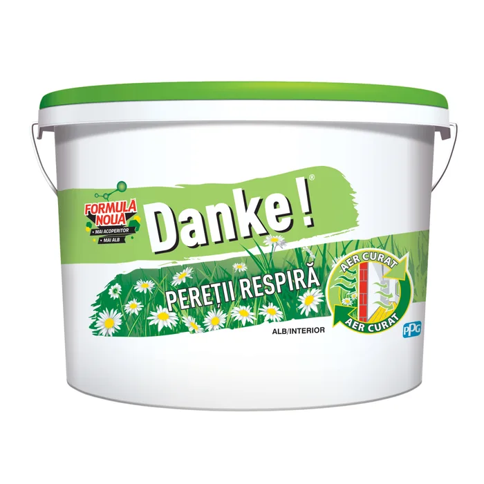 Vopsea lavabila interior - peretii respira, alba, 2.5l Danke