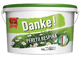Vopsea lavabila interior, Danke - peretii respira, alba, 2.5 L