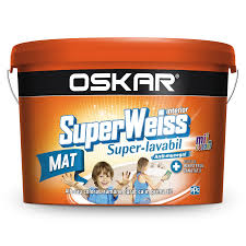 Vopsea superlavabila interior, Oskar Superweiss, anti-mucegai, alba, 8.5 L