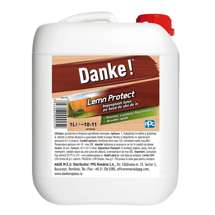 Ulei de in pentru lemn, Lemn Protect, incolor, 1L Danke