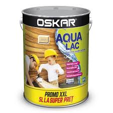 Lac pentru lemn Aqua Lac, incolor, pe baza de apa, interior / exterior, 5l Oskar