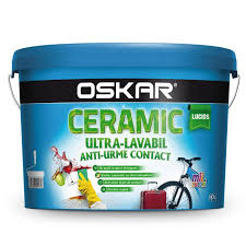 Vopsea ultralavabila interior, Oskar Ceramic lucios, alba, 2.5 L