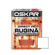 Vopsea alchidica Direct pe rugina Oskar, interior / exterior, alb lucios, 0.5 L
