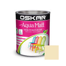 Vopsea pentru lemn / metal, Aqua Matt, interior / exterior, pe baza de apa, crem elegant, 0.6l Oskar
