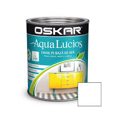 Vopsea pentru lemn / metal, Aqua Lucios, interior / exterior, pe baza de apa, alb pur, 2.5l Oskar