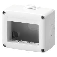 Doza aparenta GW27003, 3 module, IP40, gri, pentru priza / intrerupator Gewiss 