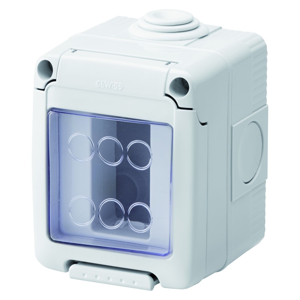 Doza aparenta GW27041, 1 modul, IP55, gri, pentru priza / intrerupator Gewiss 