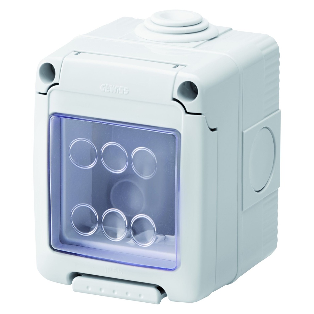 [gw27042] Doza aparenta System GW27042, 2 module, IP55, gri, pentru priza / intrerupator Gewiss 