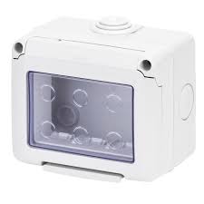 Doza aparenta Gewiss System GW27043, 3 module, IP55, gri, pentru priza / intrerupator