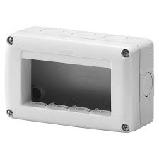 [gw27004] Doza aparenta GW27004, 4 module, IP40, gri, pentru priza / intrerupator Gewiss 