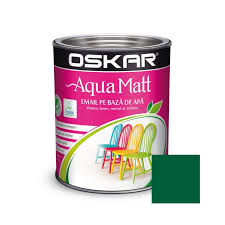 [3739] Vopsea pentru lemn / metal, Oskar Aqua Matt, interior / exterior, pe baza de apa, verde fresh, 0.6 L