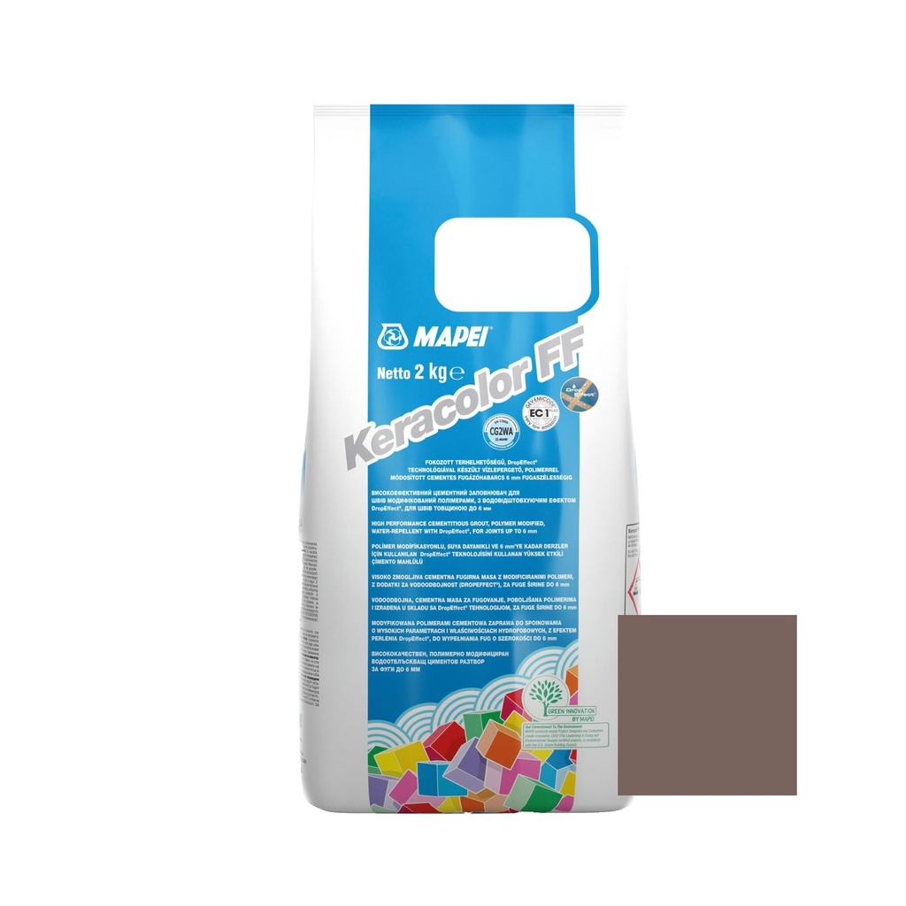 [FF120] Chit de rosturi gresie si faianta Mapei Keracolor FF, 120 black, interior / exterior, 2 kg