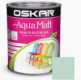 Vopsea pentru lemn / metal, Aqua Matt, interior / exterior, pe baza de apa, albastru baby blue, 0.6l Oskar