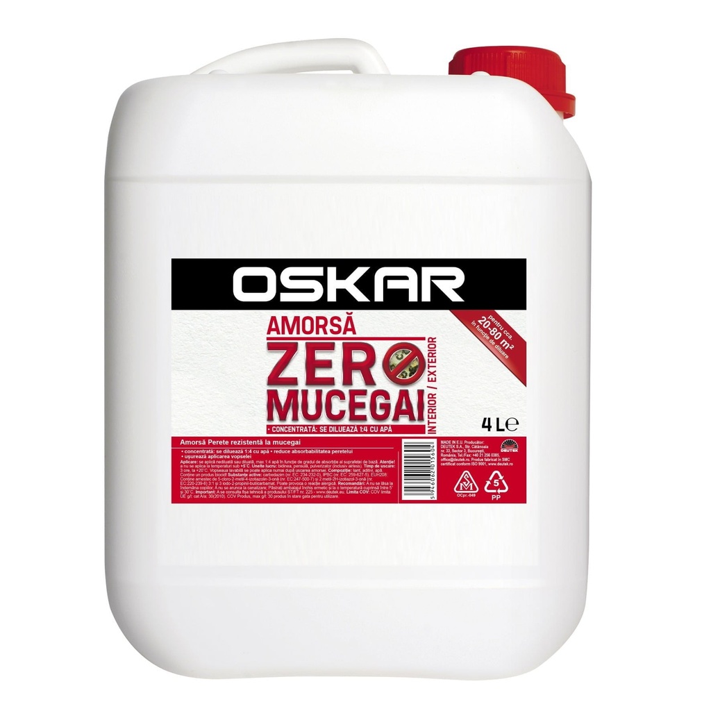 Amorsa perete Zero mucegai, interior / exterior, 4L Oskar 