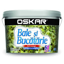Vopsea lavabila interior, Oskar, antimucegai, baie si bucatarie, alba, 2.5 L