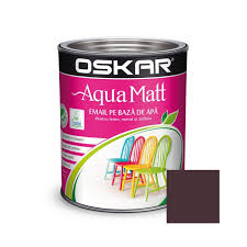 Vopsea pentru lemn / metal, Aqua Matt, interior / exterior, pe baza de apa, maro eclectic, 0.6l Oskar