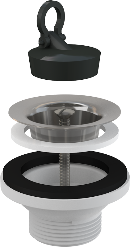 [a31] Ventil lavoar 5/4" cu sită din oţel inoxidabil DN63 Alca Plast