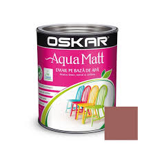 Vopsea pentru lemn / metal, Oskar Aqua Matt, interior / exterior, pe baza de apa, cafeniu distins, 0.6 L