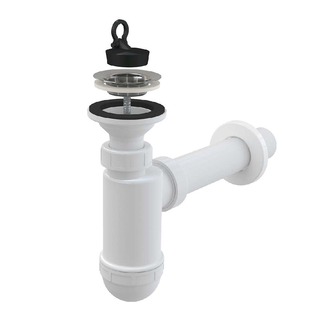 [a41] Sifon lavoar DN40 cu sită din oţel inoxidabil DN63 Alca Plast