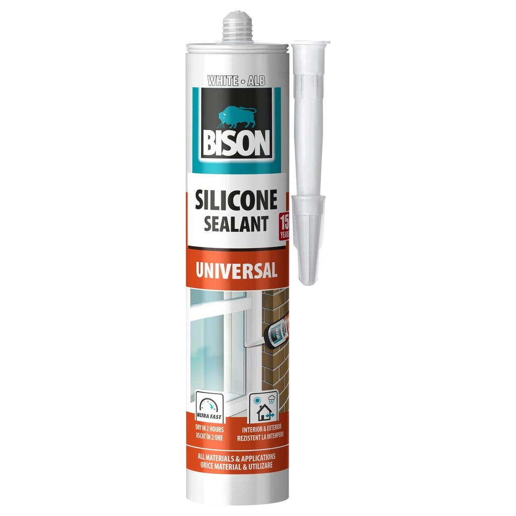 [423007] Silicon Universal BISON, alb, 280ml
