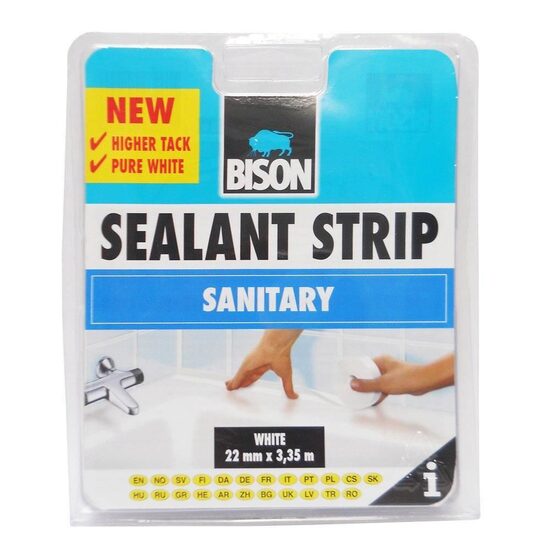 Bandă de etanșare siliconică Sealant Strip, alb, 22mm x 3,35m Bison