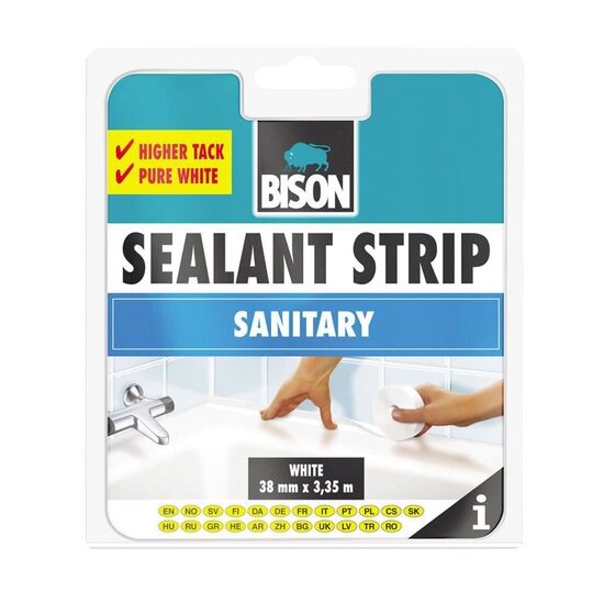 Bandă de etanșare siliconică  Sealant Strip, alb, 38mm x 3,35m Bison
