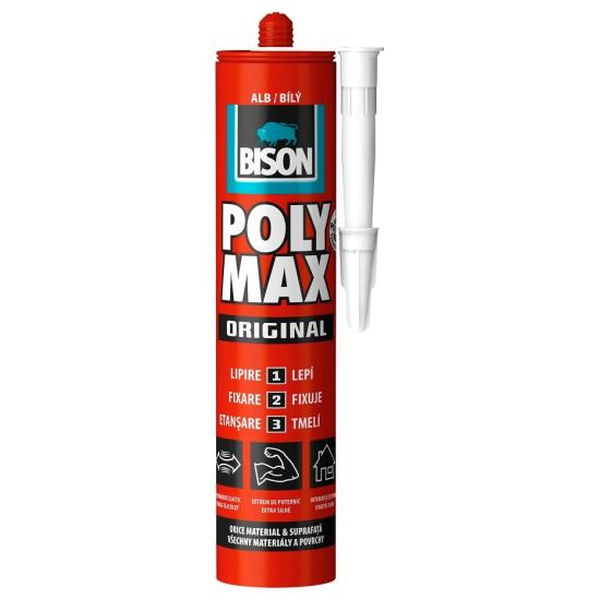 [428975] Adeziv și etanșeizant MS Polimer BISON Poly Max Original, alb, 465g