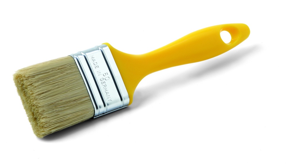 Pensulă lată, lipită în întregime, mâner de plastic, inel galvanizat 30mm Schuller